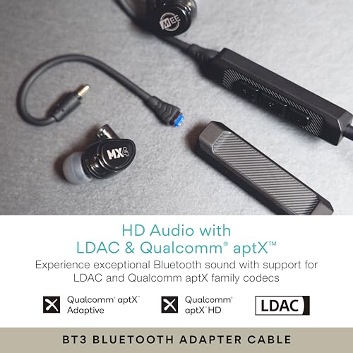 Image of MEE audio MX4 PRO Musicians' in-Ear Monitors Wired + Wireless Combo Pack: Includes MX4 PRO Quad-Driver Hybrid IEMs, 2 Cables, and Hi-Res Bluetooth Audio Adapter w /aptX, LDAC, & Headset (Black)