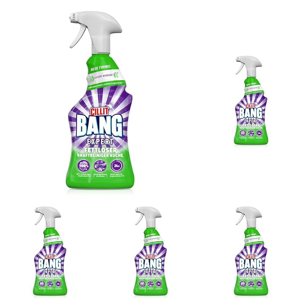 CILLIT BANG Expert Kraftreiniger Universal Fettlöser – Entfernt eingebranntes Fett – 1 x 750 ml (Packung mit 5)