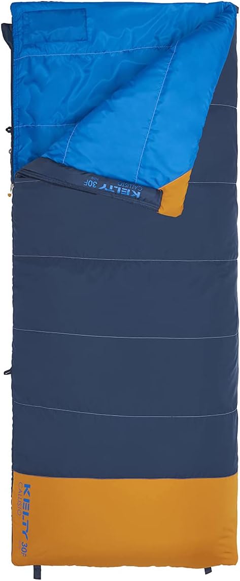 Kelty Sleeping-Bags Kelty Callisto Kids 30 Degree Synthetic Insulated Sleeping Bag, Soft Shell, Stuff Sack Included for Boys and Girls