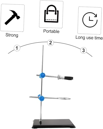 Miniatura 4 de Mobestech Soporte de hierro Mini abrazaderas Micro Set Herramientas en miniatura Abrazadera de Condensador de Laboratorio Química Laboratorio Stand