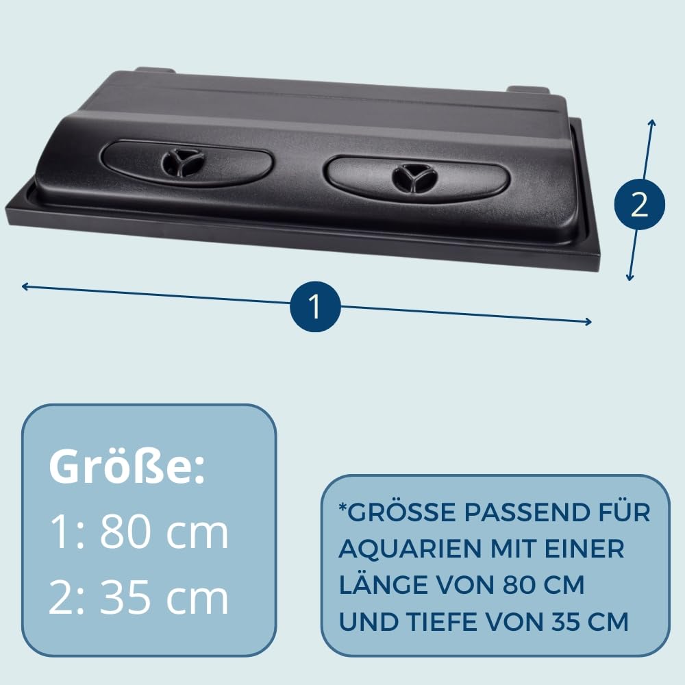 Aquarium Abdeckung LED Licht 80x35 cm Schwarz mit Beleuchtung
