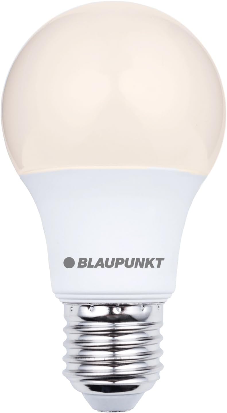 Blaupunkt LED bulb Classic A60 LED lamp, E27 base screw, 6W, replaces 60W incandescent, warm white 2700K, Yellow light, non-dimmable, 570 lumen, Energy Efficient, indoor outdoor, 1 piece (pack of 1)
