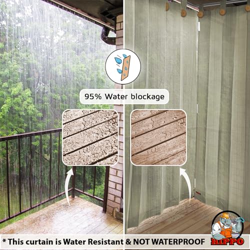 Image of HIPPO HDPE 230 GSM Outdoor Loop Curtain for Balcony & Patio UV Protection, Sun Blocking, Light-Filtering Curtains (Sahara-Sand, 4.5FTX4.5FT, 1PC)
