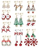10 Pairs Christmas Earrings for Women Christmas Dangle Earrings Christmas Tree Earrings Snowflake Ea