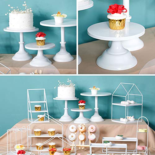 3-Set Cake Stands, White Dessert Display Plate Cupcake Stands For Baby Shower Wedding Birthday Party Celebration Home Decor #TOP7