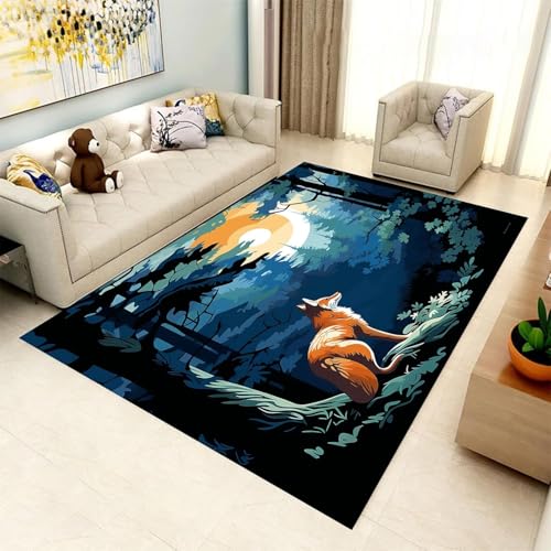 Moquette douce renard 3D 140 x 200 cm avec support caoutchouc antidérapant - 2