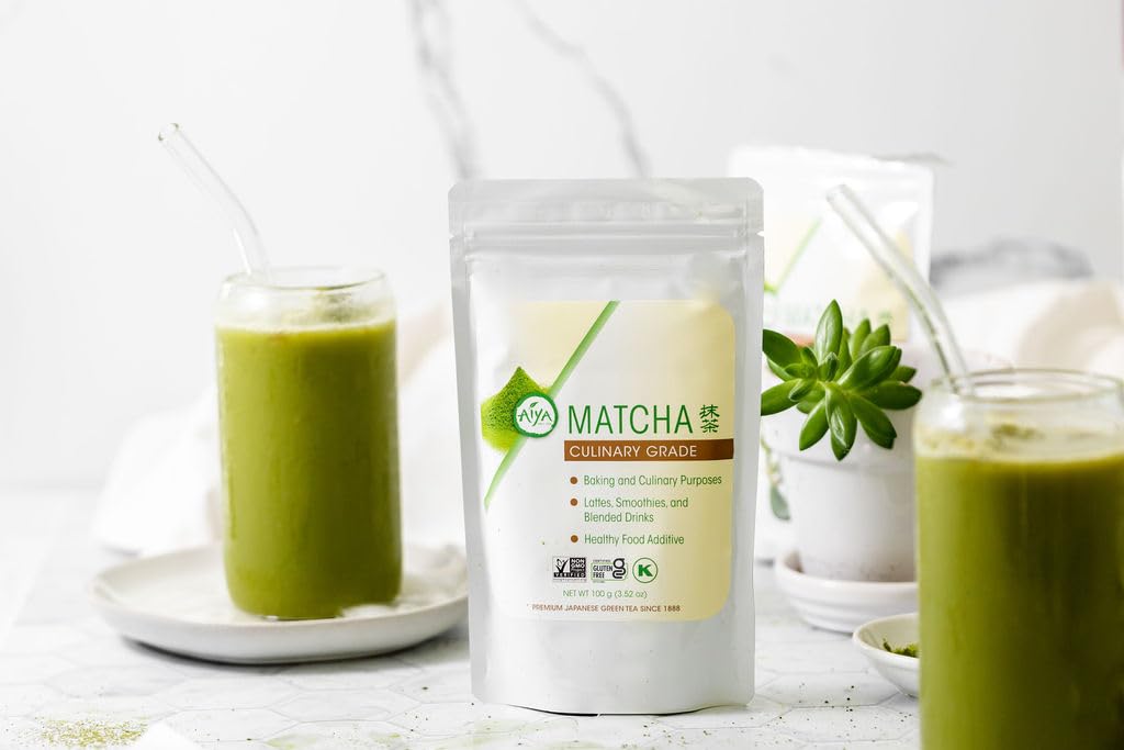 Aiya Authentic Japanese Origin Culinary Grade Matcha Green Tea Powder, 100g Bag (3.53 oz.)