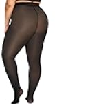 UISLII Plus Size Fleece Lined Tights &20-30mmHg Compression Socks for Circulation Support,Warmth and Health Combo(Black-XXL-M Tights+patchwork-XL socks)