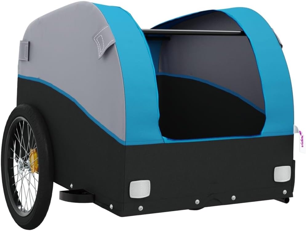 Bike Trailer Black and Blue 45 kg Iron, Bicycle Cargo Trailer, Bicycle Large Cargo Wagon Trailer, Bicycle Cargo Storage Cart Cycling Camping Luggage Storage Carrier Transport Type1