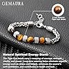 GEMAURA Bracelets for Men Stainless Steel Bracelet for Mens 8MM Tiger Eye Bracelet Natural Stone Bead Bracelet Adjustable Silver Chain Lucky Bracelet Jewelry Gift for Men #4