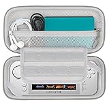 Blaze Evercade EXPハンドヘルド用BOVKEハードストレージボックス、Evercade EXPコンソールの充電ケーブル用の追加メッシュポケット、インクカートリッジ、その他のアクセサリ、グレー