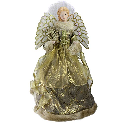 NORTHLIGHT NL00924 Angel in Metallic Gown Christmas Tree Topper, 16