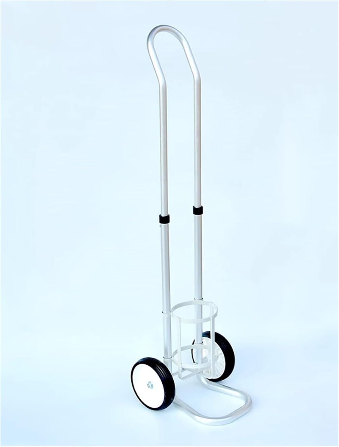 GLJTUO Oxygen Cylinder Rack, Aluminum Alloy Gas Cylinder Cart Silvery With Wheels Multiple Sizes,Diameter 158mm