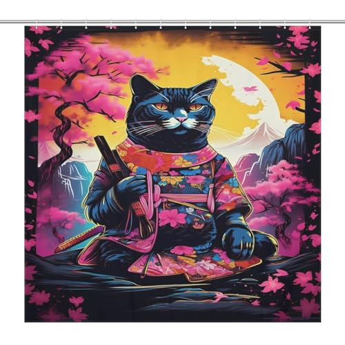 Rideau de douche imperméable en polyester 183x183 cm avec 12 crochets