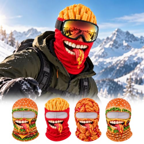 2D Funny Food Knit Balaclava for Adults, Warm Full-Face Ski Mask，#C - image 6