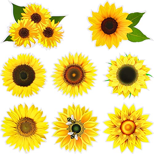 Calcomanías de girasol para coche y ventanas pack de 8 piezas de vinilo adhesivo impermeable 2
