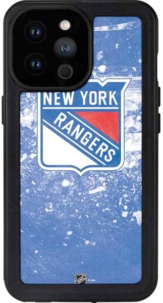 Skinit Waterproof Phone Case Compatible with iPhone 14 Pro Max - Officially Licensed NHL New York Rangers Frozen Design