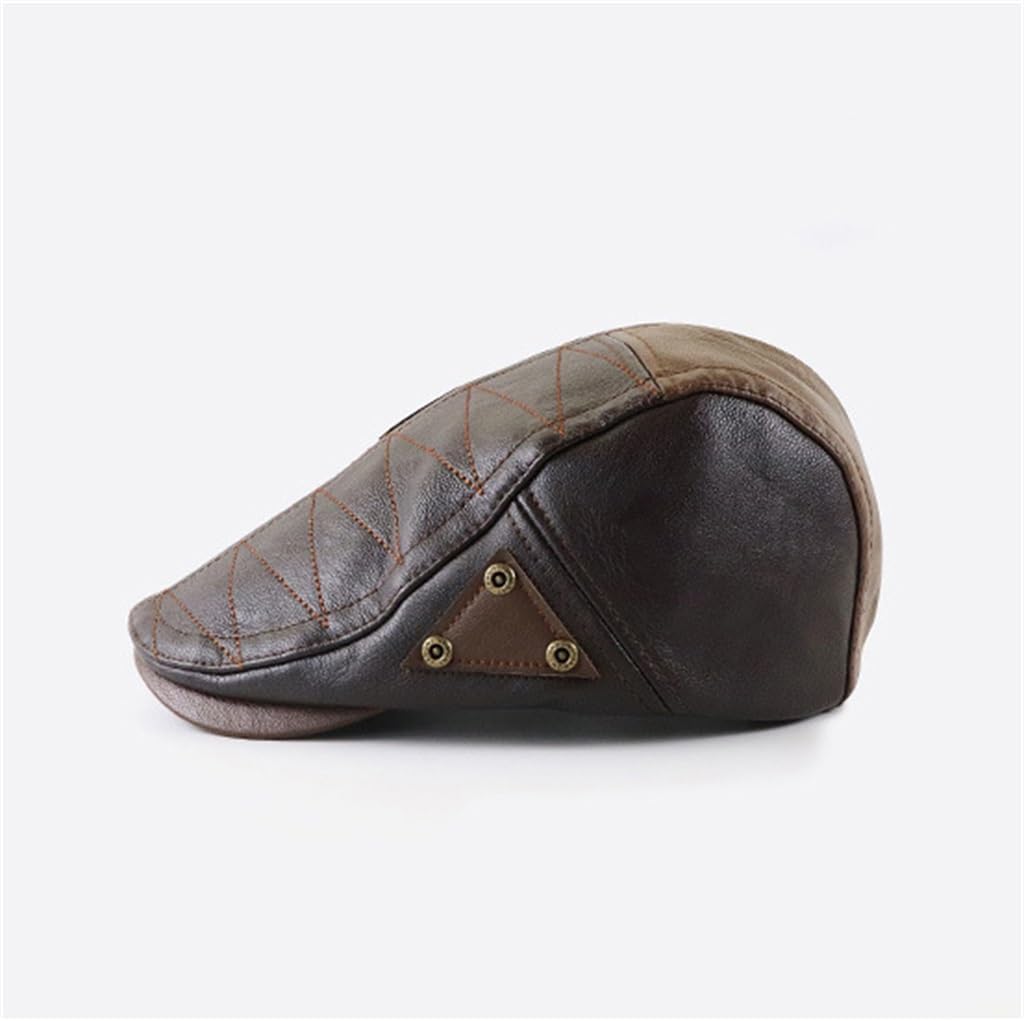 Dark Coffee Men's Middle-Aged Duck Tongue Cap Splicing Collision Color Outdoor Leisure Senior Forward Cap