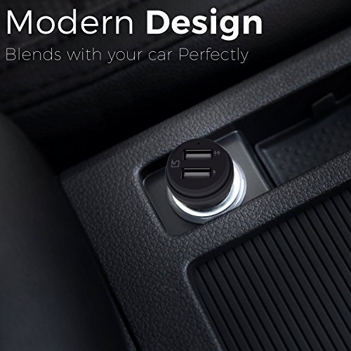 Image of iVoltaa 3.1A Dual Port Rapid Turbo Car Charger with Type-C Cable Quick Charge (Black)