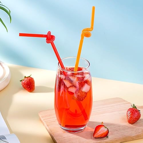 Miniatura 10 de 100 popotes desechables largos de plástico coloridos. (0.23 pulgadas de diámetro y 10.24 pulgadas de largo) (colorido de largo)