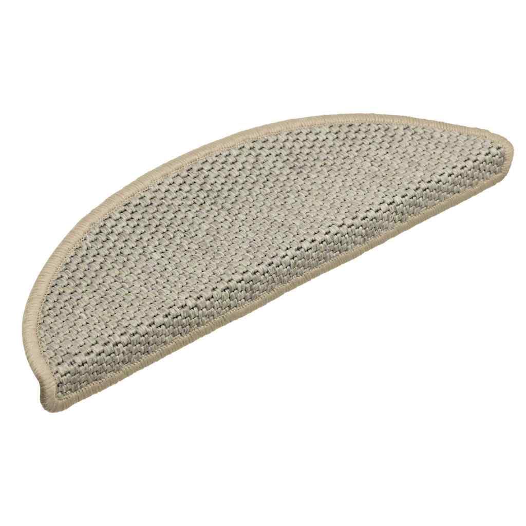 Naklejki na schody dywan wygląd sizalu 15 sztuk 56 x 17 x 3 cm jasnozielony | Antypoślizgowe, dźwiękoszczelne, zmywalne, zakrzywione boki, 89% polipropylen 5% poliester 6% bawełna