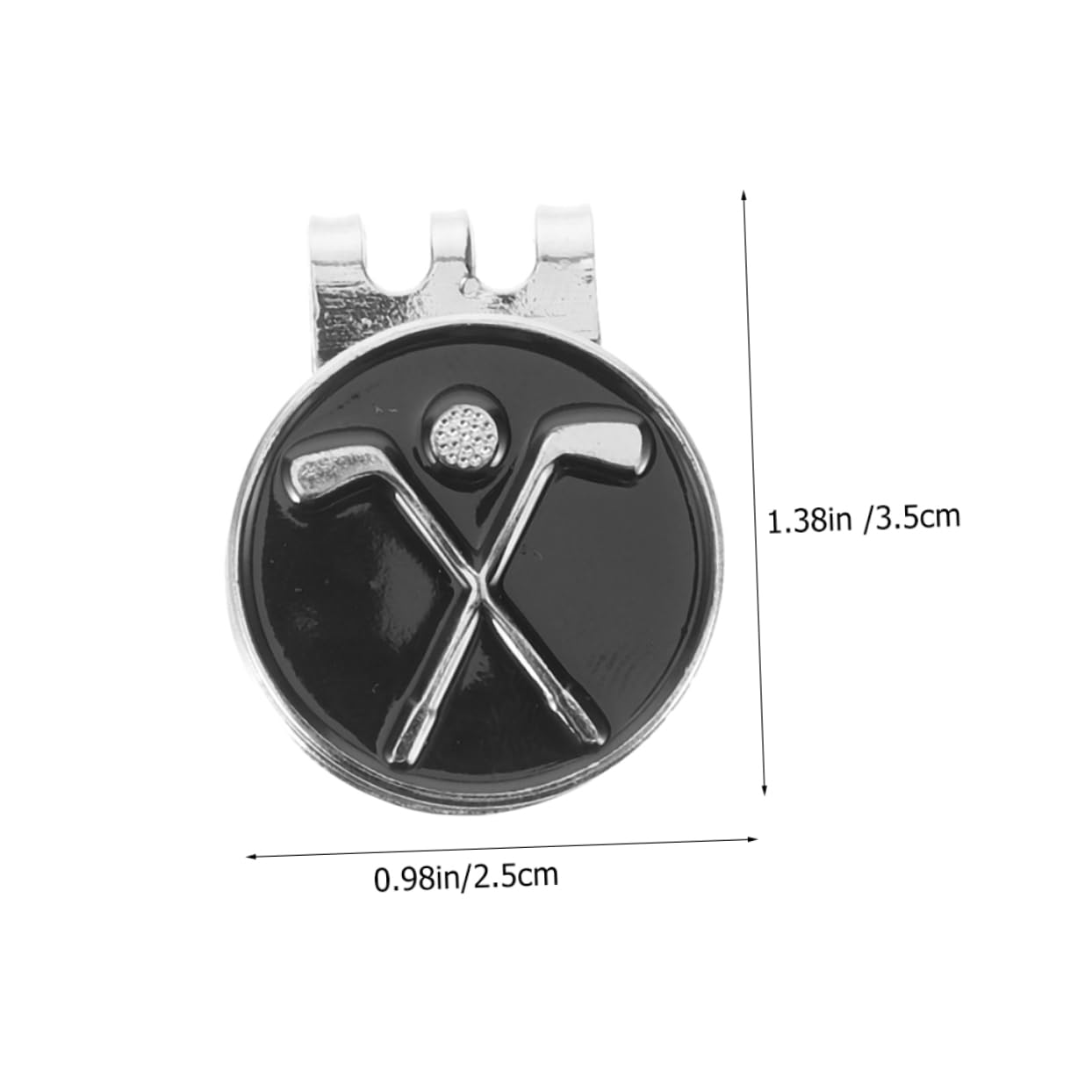 BESPORTBLE Hat Clip Gurtverschluss Golf Golfzubehör Golfrasen Markierungen Golfen Golf-Marker-Hut-Clips Hutmarkierungsverzierung Dekorative Golfmarker Eisen Black 2st
