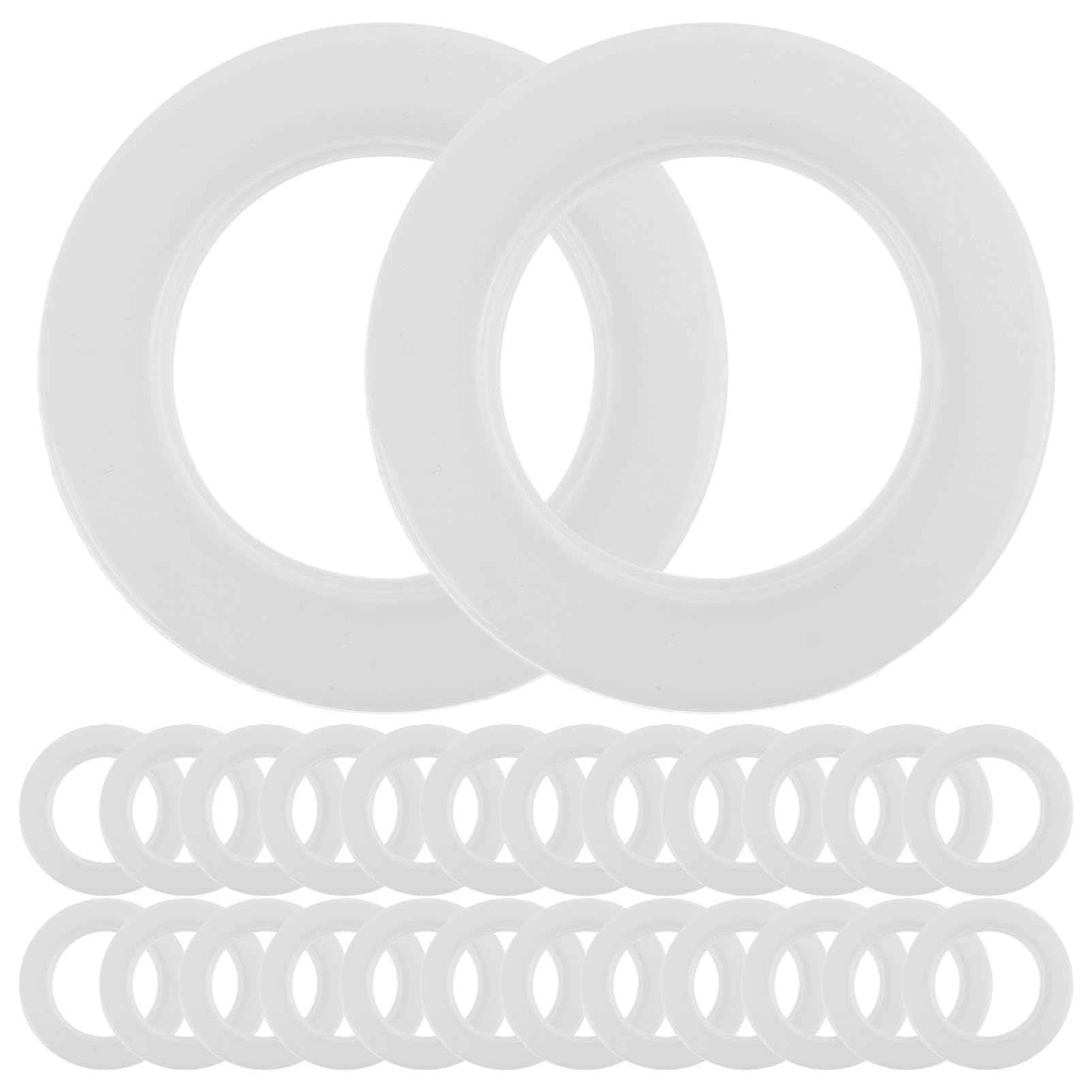 Unomor 80pcs Curtain Circles Plastic Curtain Grommet Curtain Rod Accessories for Bedroom Living Room (White)