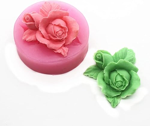Miniatura 8 de Molde de silicona para velas de rosas para hacer fondant de flores de rosas 3D, forma de bricolaje, decoración de pasteles hechos a mano, moldes de