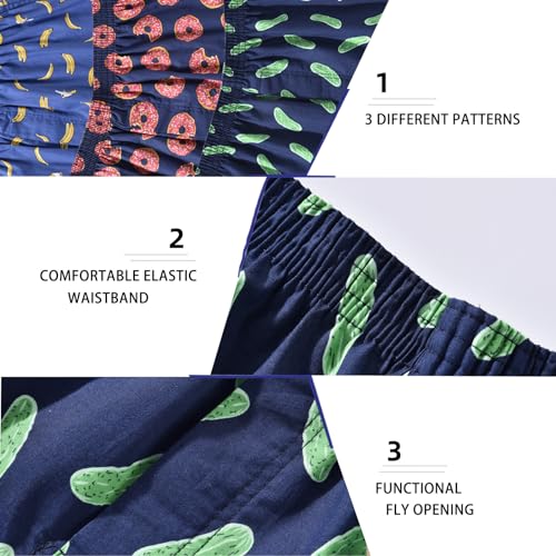 Mens Boxer Shorts Funny Boxers Sleep Short Plaid Cotton Loose Woven Boxers for Men Small Medium Large4