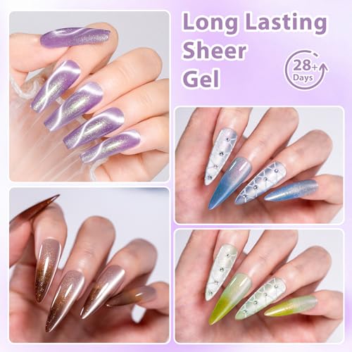 Esmalte Gel para Uñas Cambio de Color Cat Eye 12 Piezas miniatura 2