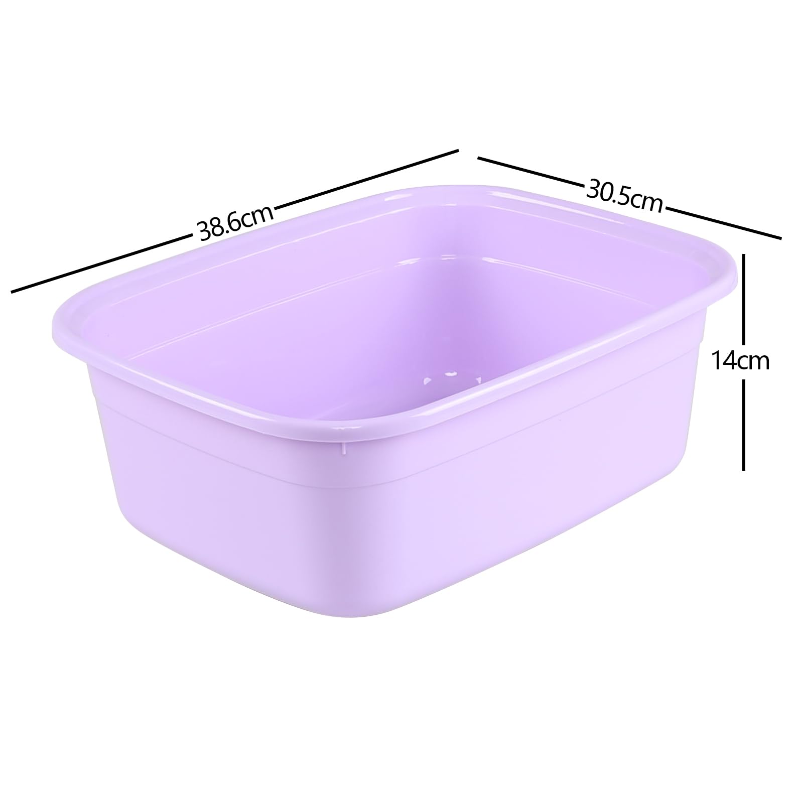 Yuright Paquete de 4 cuencos rectangulares de plástico de 14 L, color morado