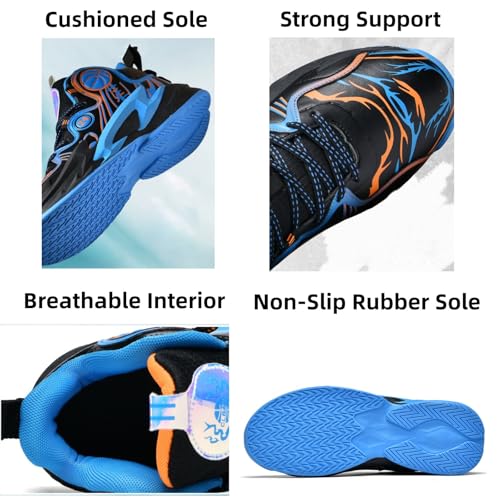 Mens Lace Up High Top Basketball Shoes Fashion Non Slip Outdoor Sneakers Soft Cushioning Sport Shoes for Running Tennis Athletic3