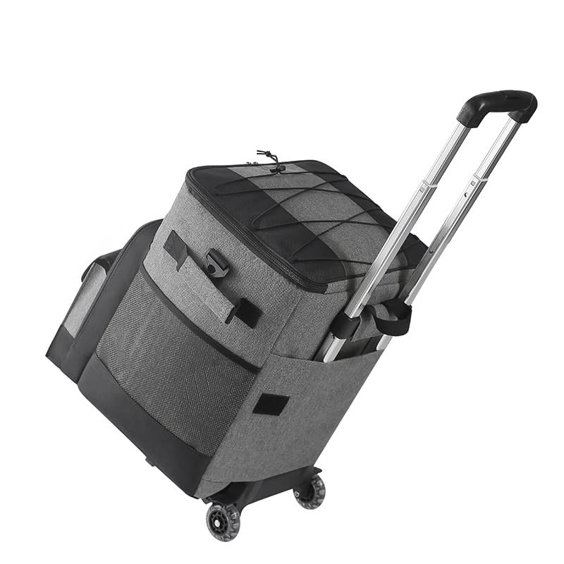 Folding Shopping Cart, Cooler on Wheels, Personal Trolley, Retractable, Fresh Takeaway Box on Wheels, Refrigerated Ice Pack, Beach