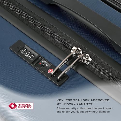 Image of THE ASSEMBLY Medium Check In 24 Inches & Cabin Luggage With Spinner Wheels 20 Inches Polycarbonate Set Of 2 - Premium Hardsided Suitcase Trolley (Navy Blue)-Stark Pro