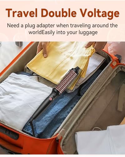 Cepillo Térmico 32 mm, Thermal Brush UKLISS, Cepillo Redondo para Peinar Con 160-204 ℃, Cepillo Rizador de Doble Voltaje Adecuado Para Viajes, Cepillo Moldeador 3 en 1 - Peine, Rizo, Recto - imagen 8