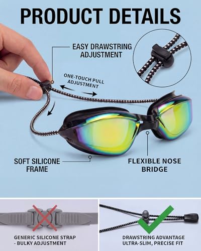 Image of Aegend Swim Goggles, Swimming Goggles No Leaking Full Protect Adult Youth