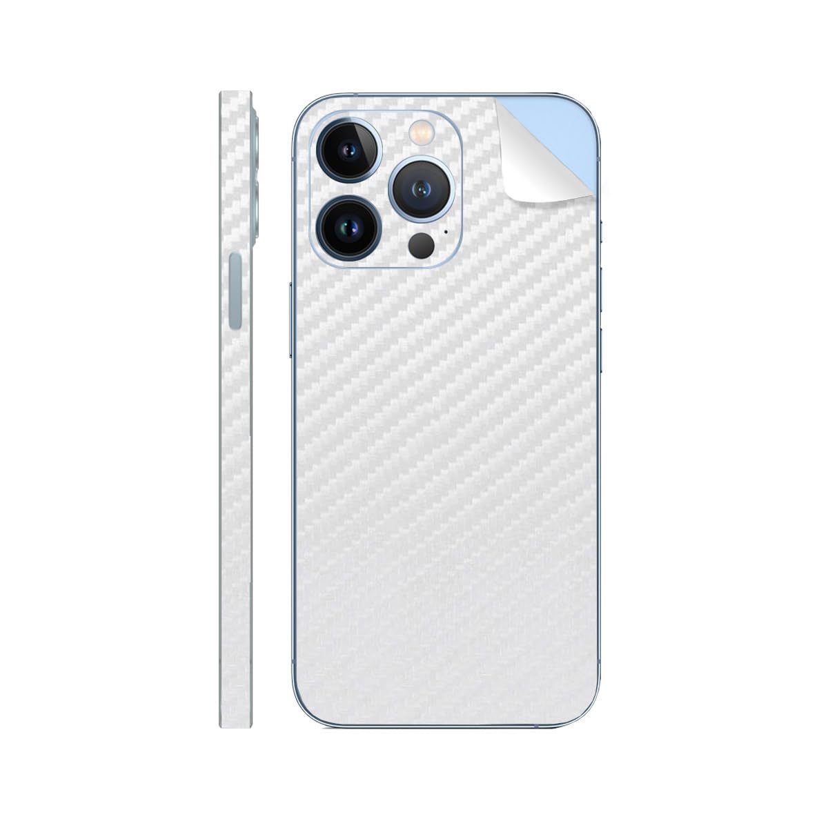 Autocollant de précision iPhone 15 Pro Max blanc carbone anti-rayure - 6