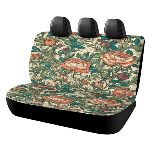 Funda de asiento de coche duradera y suave con diseño de rosas de alta resistencia para coche