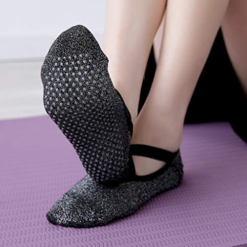 Meias femininas para ioga menolana antiderrapantes meias Barre Pilates Home Sock com alça antiderrap