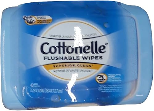 Cottonelle Fresh Flushable Wet Wipes - Tina desplegable de 42 unidades cada uno paquete de 2