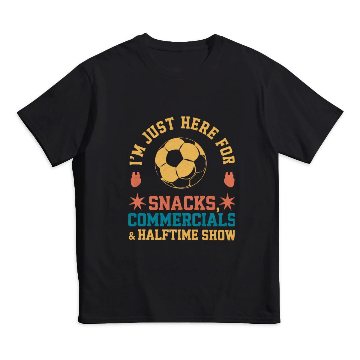 GERCASE I'm Just Here for Snacks Commercials Halftime Show Soccer Kids' 100% Cotton T-Shirt - Soft Tee for Boys & Girls