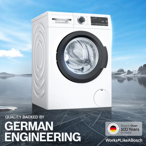 Image of Bosch 12 kg 5 Star Front Load Fully Automatic Washing Machine, AI ActiveWater, Inbuilt heater, Antibacterial Tech, 14 Wash Programs, 66L Large Drum, SoftCare Paddle, White, WGA27400IN (2026 Model)