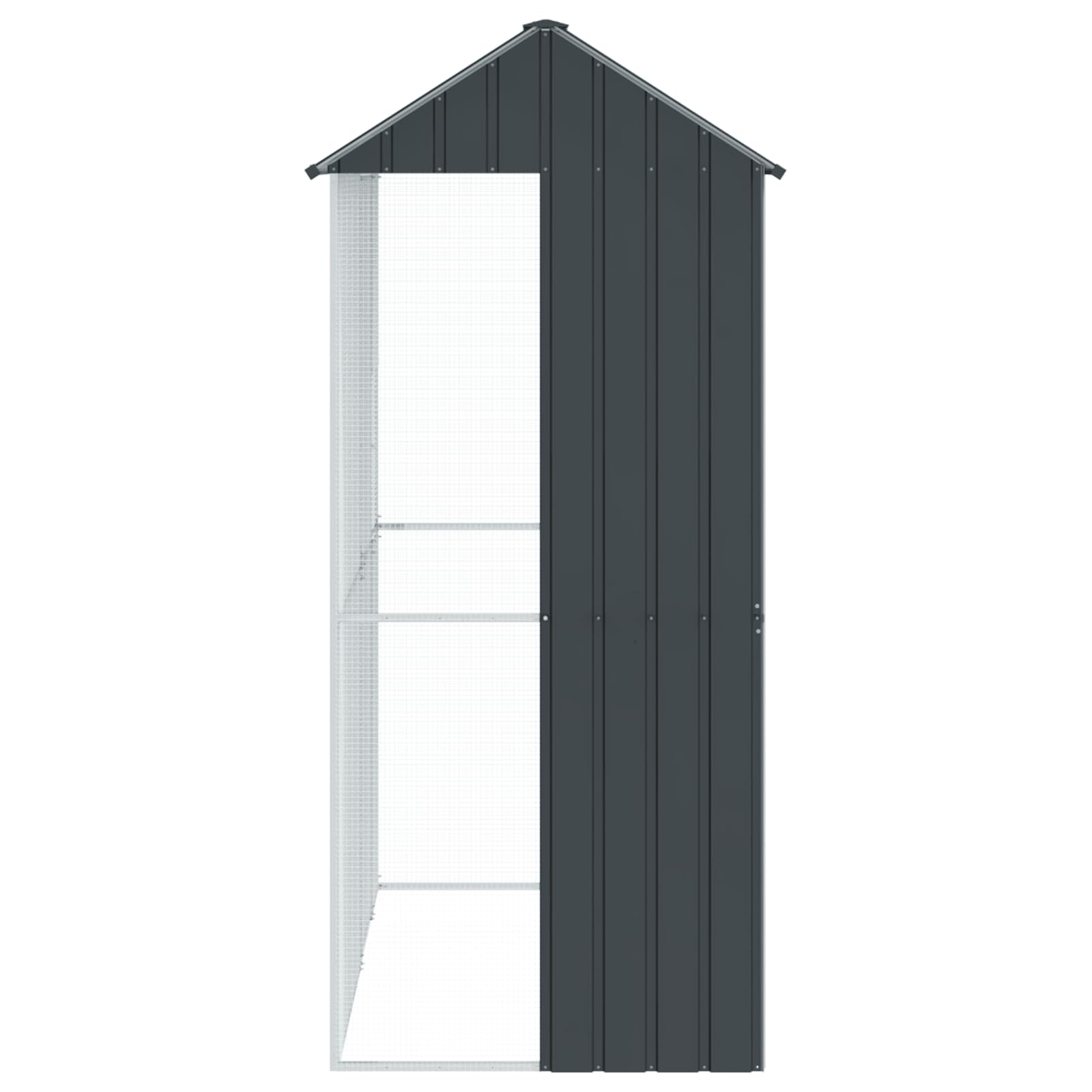 SKM Voliere Anthrazit 215x110x247 cm Stahl,Tier- & Haustierbedarf,Haustierbedarf,Vogelbedarf,Vogelkäfige & -ständer,Anthrazit,53.7KG,3325172