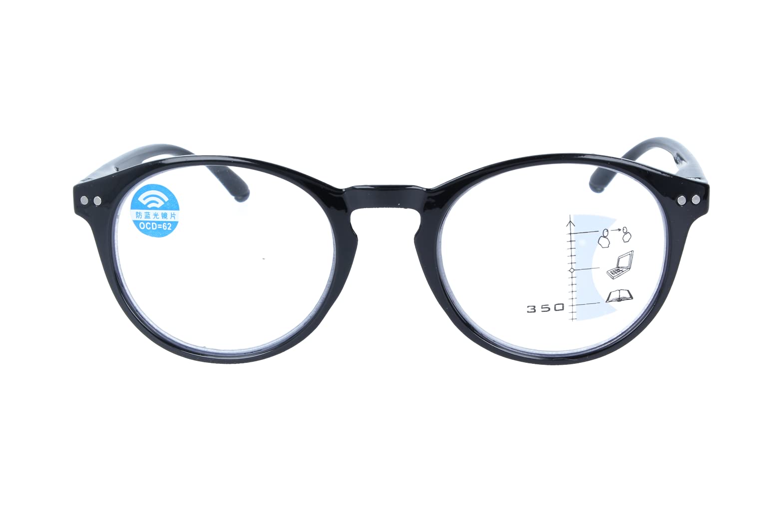 Paule & Knopf AIDEN Fertig-Gleitsichtbrille Unisex – Lesebrille mit 3 Sehzonen (Nah, Zwischen, Fern) – Modernes Panto-Design – Schwarz – Sehstärke +1,00 bis +3,50 dpt – Farbwahl