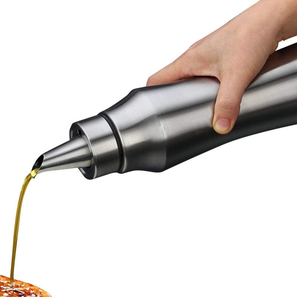 Bottiglia Olio Acciaio Inox Antigoccia 500ml - Dispenser Per Olio E Aceto Con Beccuccio Di Precisione - Foto 11