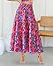 BTFBM Skirts for Women Summer 2026 Floral Print A Line Elastic High Waist Boho Maxi Skirt Spring Fashion Clothing Pocket(Floral Blue Pink, Large)