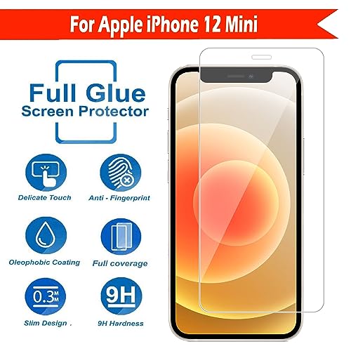 Image of Tempered Glass Screen Protector Compatible for Apple iPhone 12 Mini with Full Screen Coverage; Except Edges and Easy Installation Kit(Transparent), Pack of 1