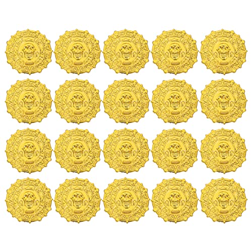 TOYANDONA 100 Pcs Pirata Moedas Piratas Tesouro Moedas Plástico Tesouro Moedas Colecionáveis ​​Moeda