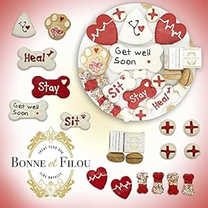 Bonne et Filou Get Well Soon Gifts for Dogs Human Grade Gourmet Dog Treats 21 Luxury Dog Treats with Dog Macarons, Truffles & Bone Cookies Healthy Dog Treats for Small to Large Dogs Bonne et Filou Get Well Soon Gifts for Dogs Human Grade Gourmet Dog Treats 21 Luxury Dog Treats with Dog Macarons Truffles Bone Cookies Healthy Dog Treats for Small to Large Dogs