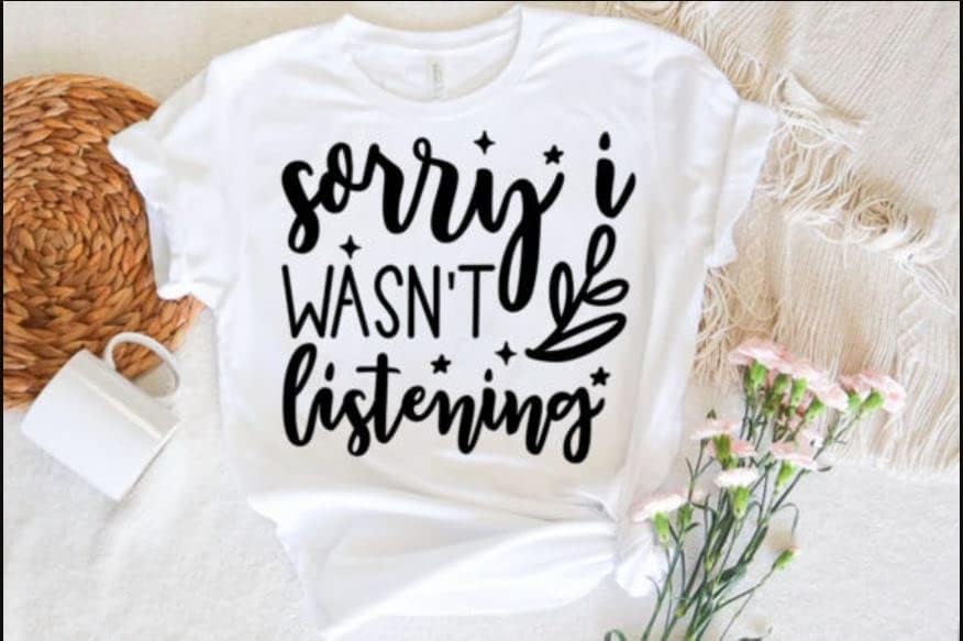 Miniatura 2 de Parches termoadhesivos con citas divertidas para planchar, letras con apliques para camisetas, ropa, ropa, lo siento no estaba escuchando